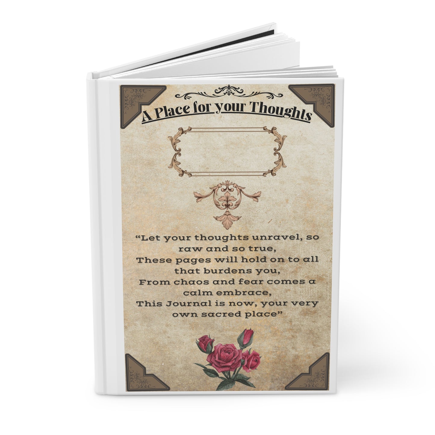 Inspirational Hardcover Journal - A Place for Your Thoughts - Stylish Writing Notebook