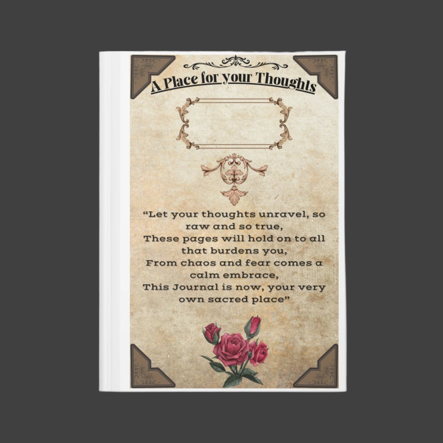 Inspirational Hardcover Journal - A Place for Your Thoughts - Stylish Writing Notebook