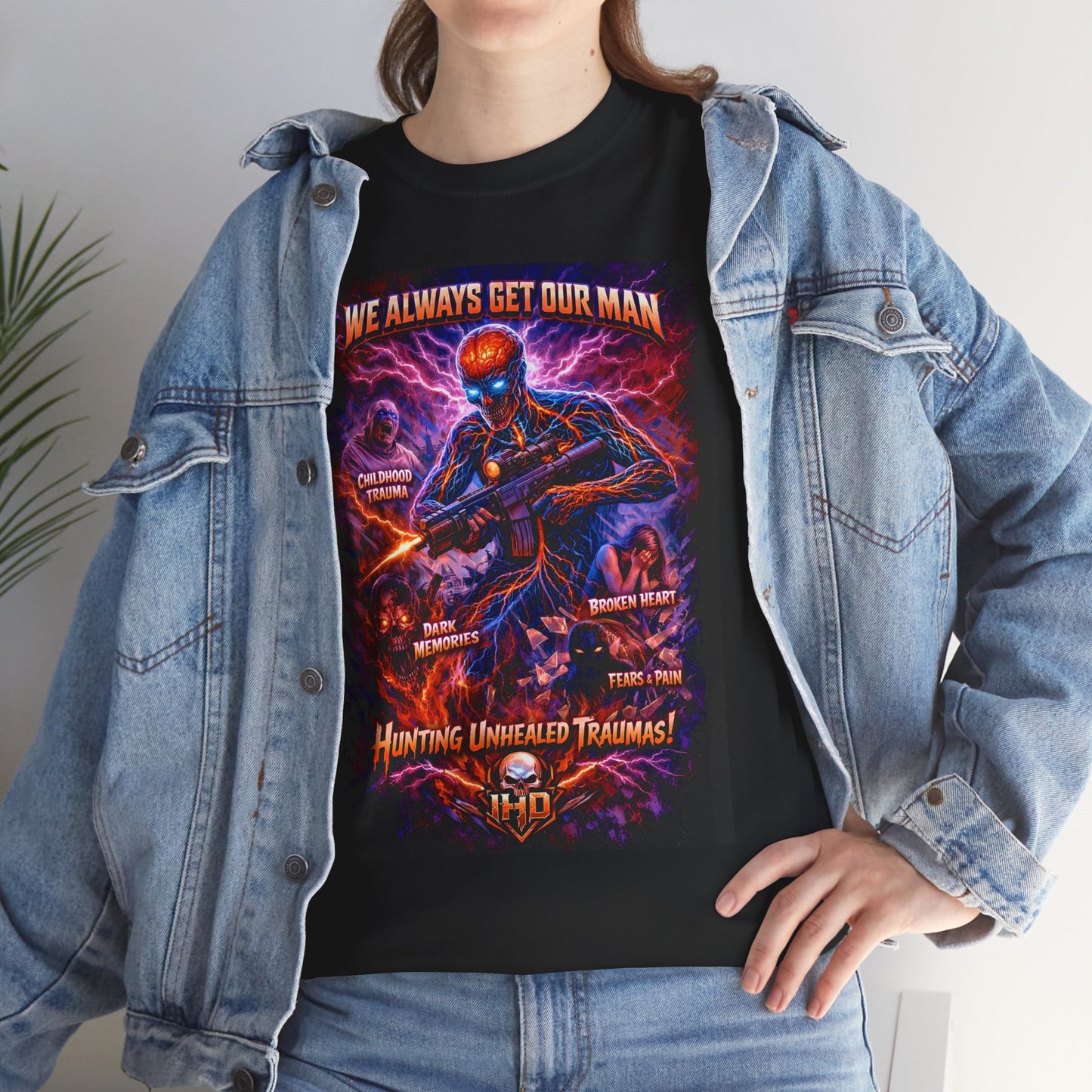 Awakening, Nervous System on the Hunt Graphic T‑Shirt  "We Always Get Our Man"